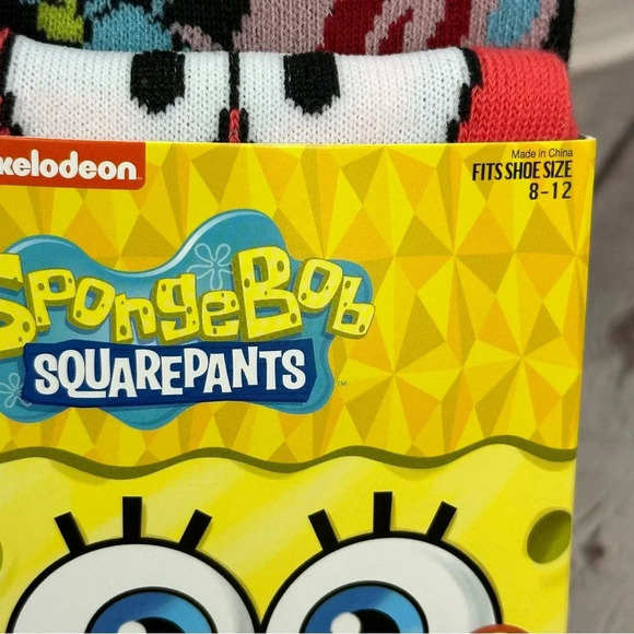 nickelodeon sponge bob squarepants casual crew socks 6pk - Picture 6 of 7